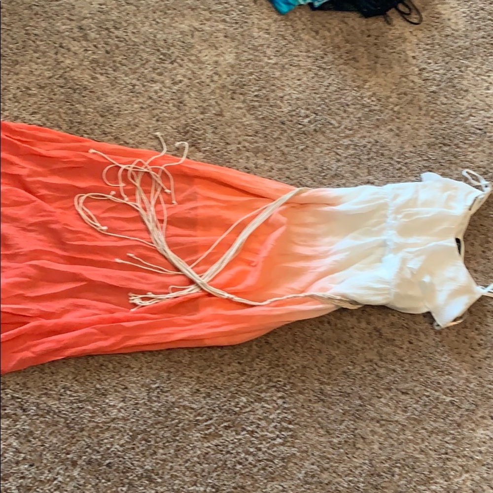 pink ombré dress with belt size m